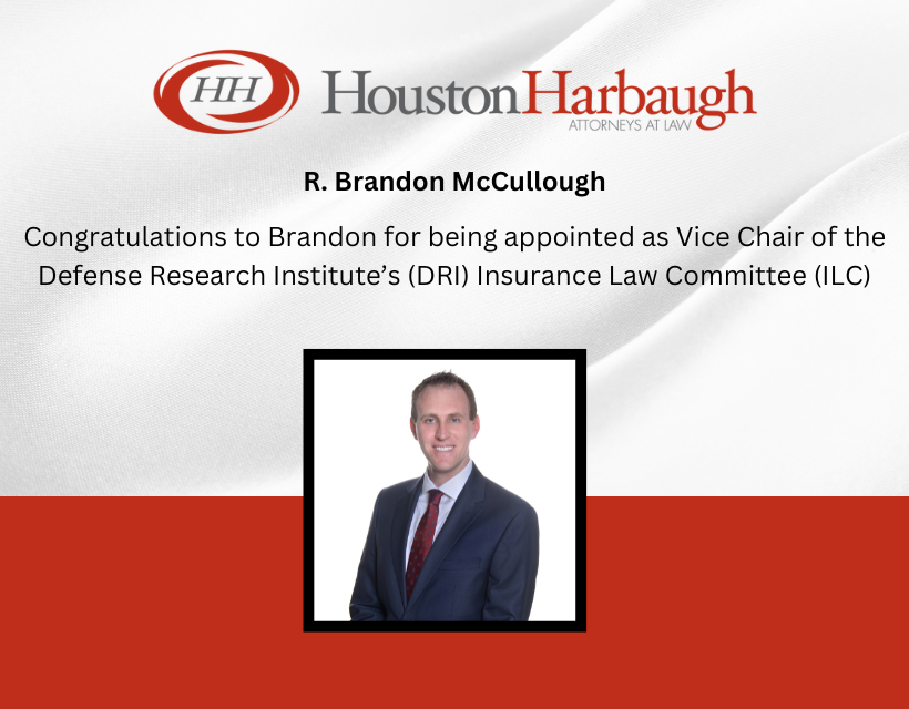 Brandon McCullough; Vice Chair; DRI Insurance Law Committee; Pittsburgh Attorney